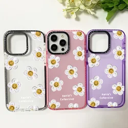 Case For Iphone 11 14 15 Pro Max Art Oil Painting Smile Flower Silicone Soft Funda 12 13 Pro 7 8 Plus X XR XS Anti-fall Cover