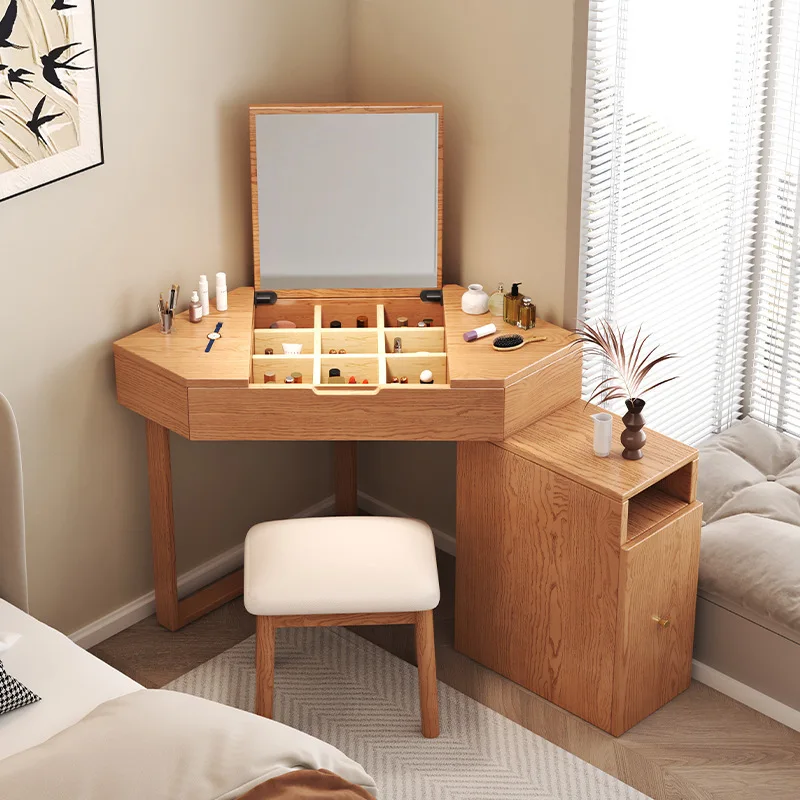 

Mirror Drawers Dressing Table Adult Chair Femme Home Wooden Makeup Vanity Storage Set Tocador Maquillaje Bedrooms Furniture