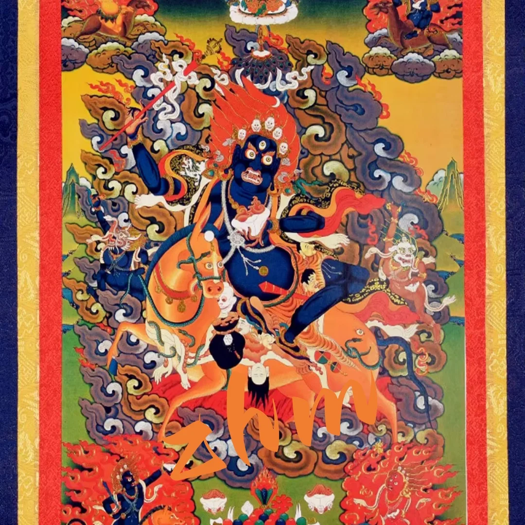 Tibetan Gild Buddhist Buddha Statue of the Blessed Heavenly Mother Fengshui Wall Hanging Decorate Thangka for Home/Office/Altar