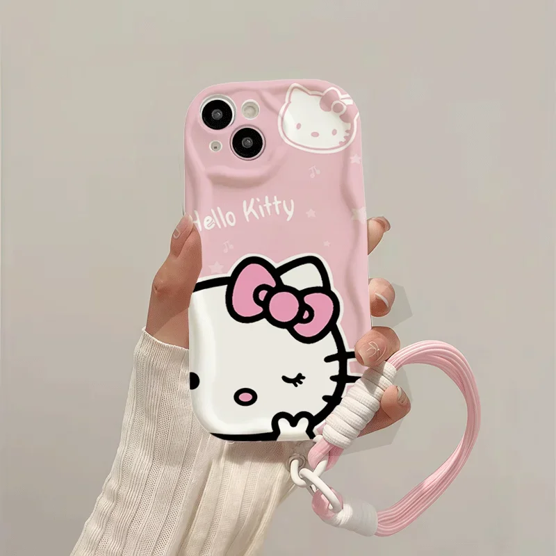 ハローキティ ランヤードケース OPPO A3 PRO A60 A3X A16 A5 Pro A17 A15 A15S A38 A18 A78 A79 A58 A98 A52 A78 A16S 電話ケース かわいい