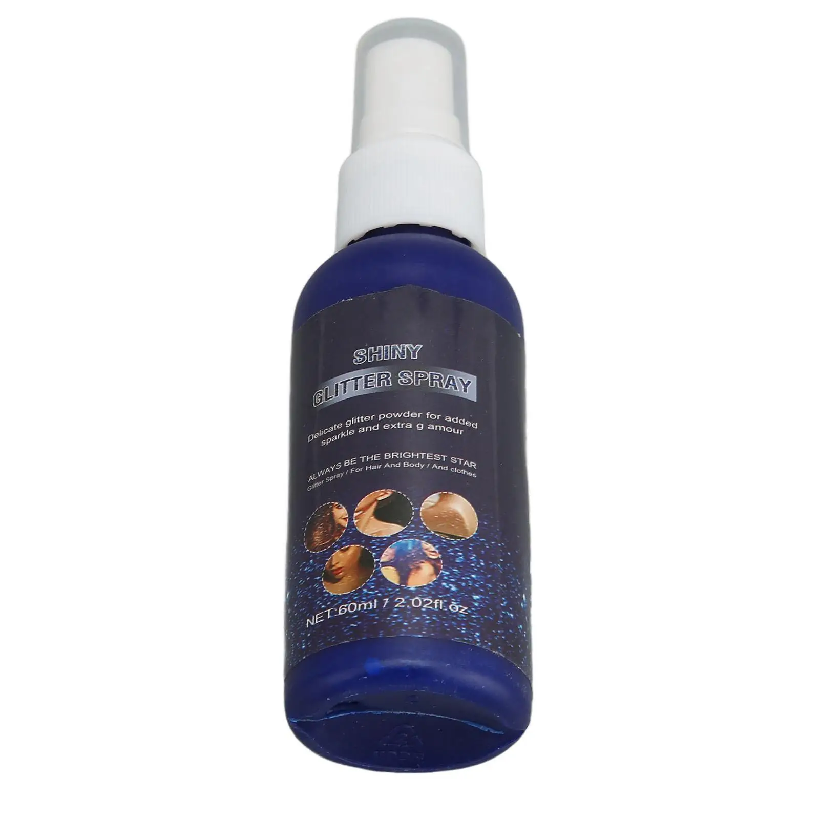 Spray profissional de glitter corporal de 60ml - Maquiagem facial brilhante para festivais e apresentações de palco