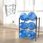 6 Bottles 5 Gallon 3 Tiers Water Jug Holder Water Bottle Storage Rack Black