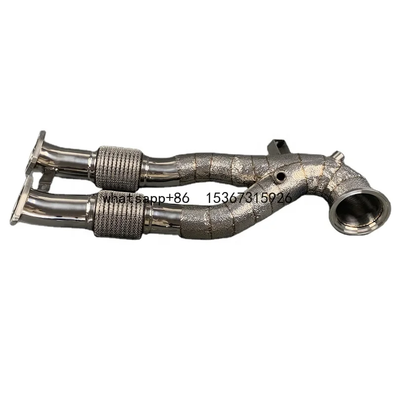 exhaust downpipe with heat shield for Audi RS3 TTRS 8P 2.5T EA855 2017+