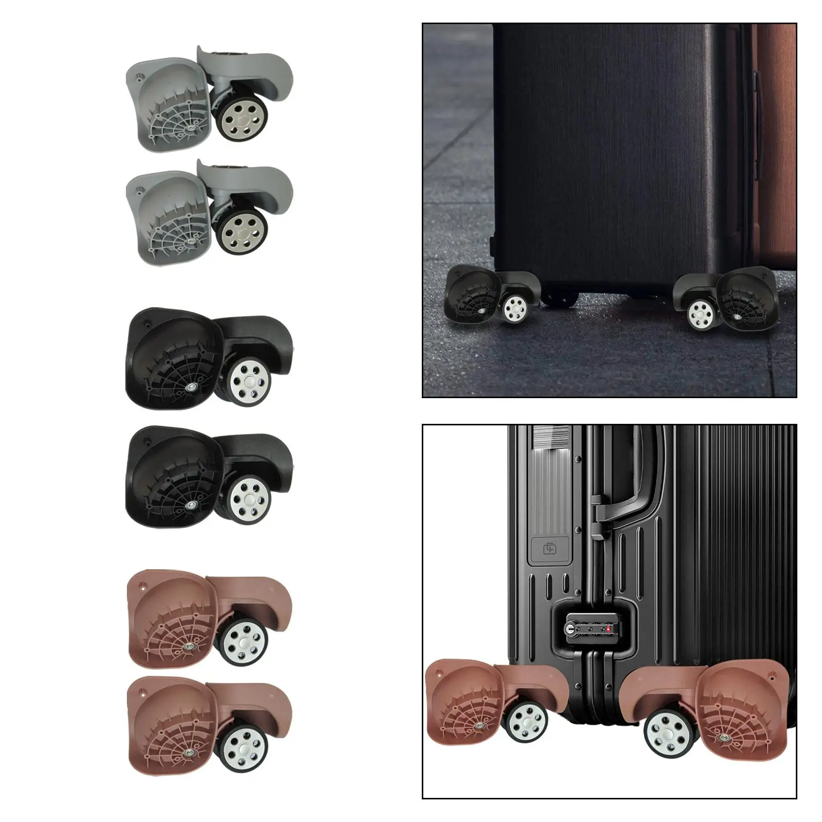 

Запасные части для колес для багажа, вращение на 360 градусов, бесшумные колеса для дорожного чемодана для дорожного чемодана, дорожная сумка, багажник