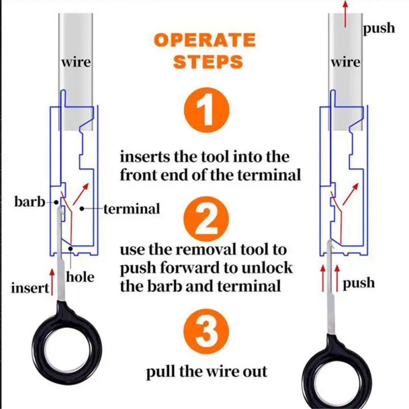 Terminal Removal Tool Car Electrical Wiring Crimp Connector Pin Extractor Kit Terminal Repair Picking Tool