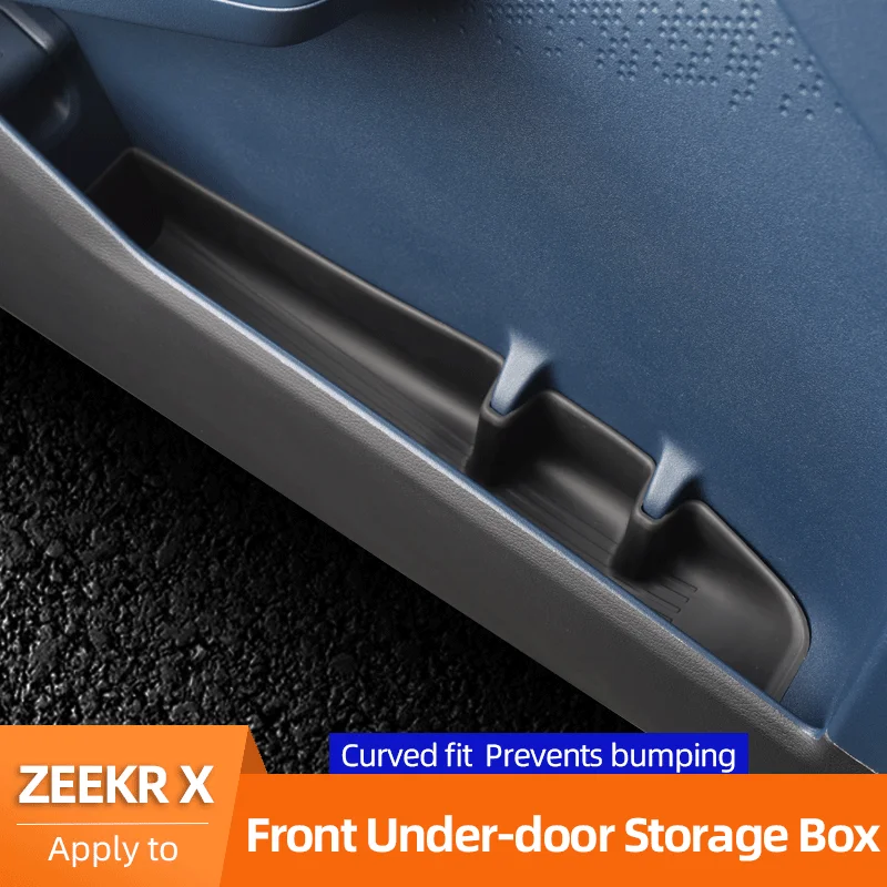 

Front Under-door Storage Box For ZEEKR X Soft Plastic Material Black Auto Interior Accessories