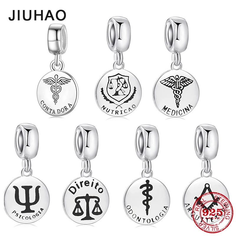 

Symbol Psychology pendants beads 925 Sterling Silver Charms For jewelry making Fit Original Designer Charm Bracelets psicologia