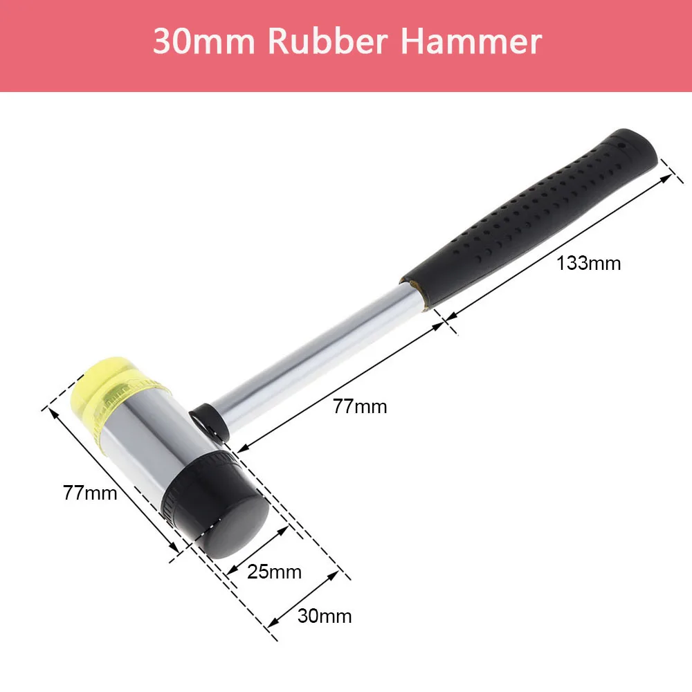 25/30/35/40mm Rubber Multifunctional Hammer Double Faced Work Glazing Window Hammer Round Head DIY Hand Tool for Woodworking