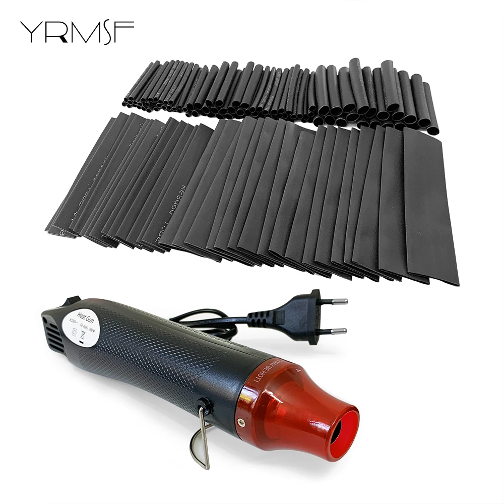 Heat Shrink Tube Electrical Wire Cable Repair Kit Insulation Cable Sleeves Waterproof 2:1 Sleeving Tubing Set with Hot Air Gun