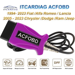 ITCARDIAG ACFOBD OBD2 Scanner Cable for Fiat/Alfa Romeo/Lancia/Chrysler/Dodge/Ram/Jeep Support Mileaga Correction and ABS Airbag