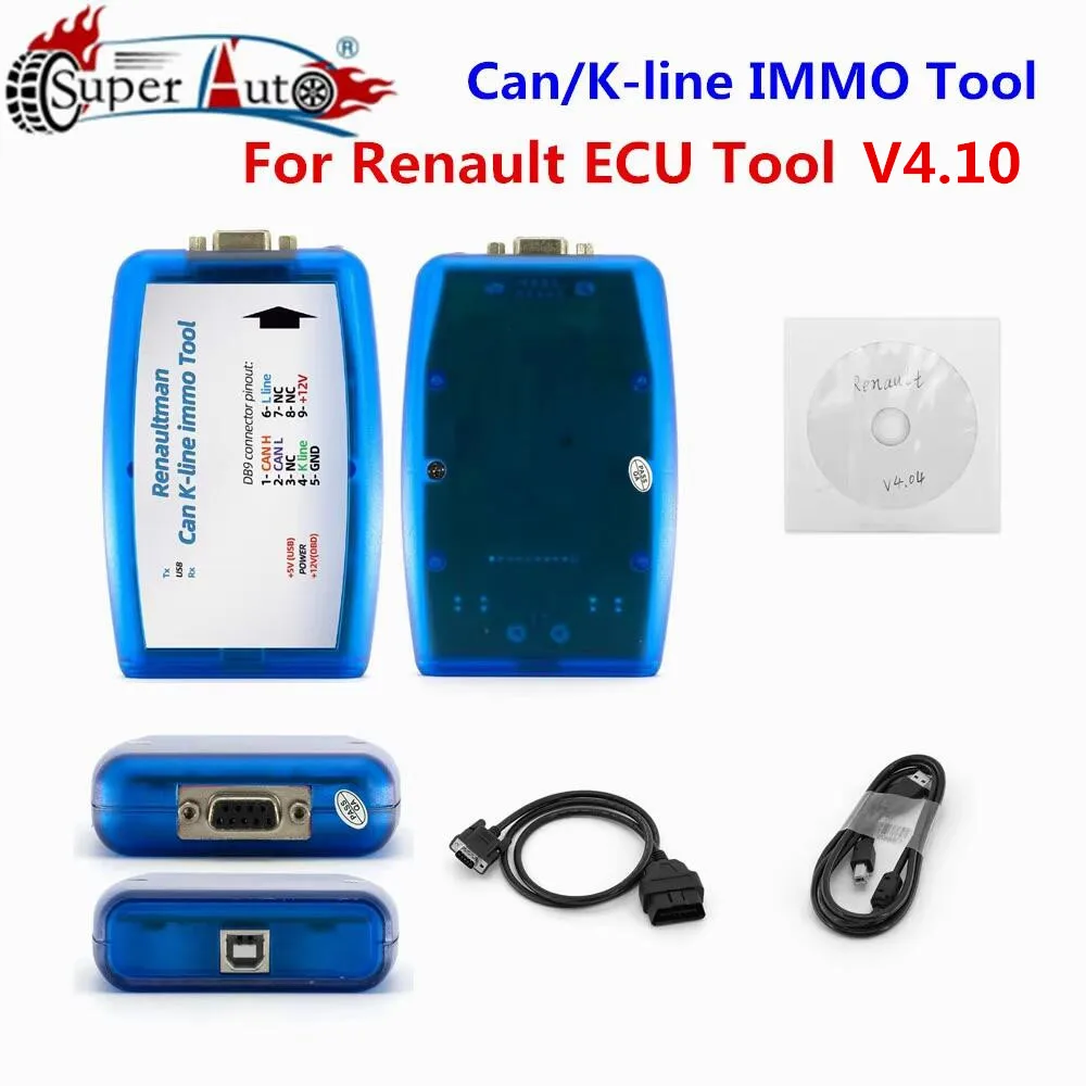 Best For Renault Can K-line Immo Tool V4.10 For Renaultman Support for Renault CAN /K-line Read / Write EEPROM OBD2 ECU Coder