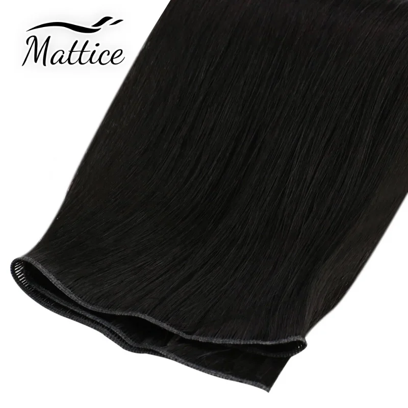 Straight Brazilian Genius Weft Human Hair Bundles One Donor Double Drawn Natural Color Human Hair Wave 50G Women Hair Extensions