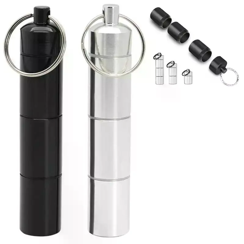 Mini Portable Aluminum Waterproof Pill Box Cases Sealed 3 Times Grids A Day Organizer Tablet Travel Medicine Vitamin Fish Oils