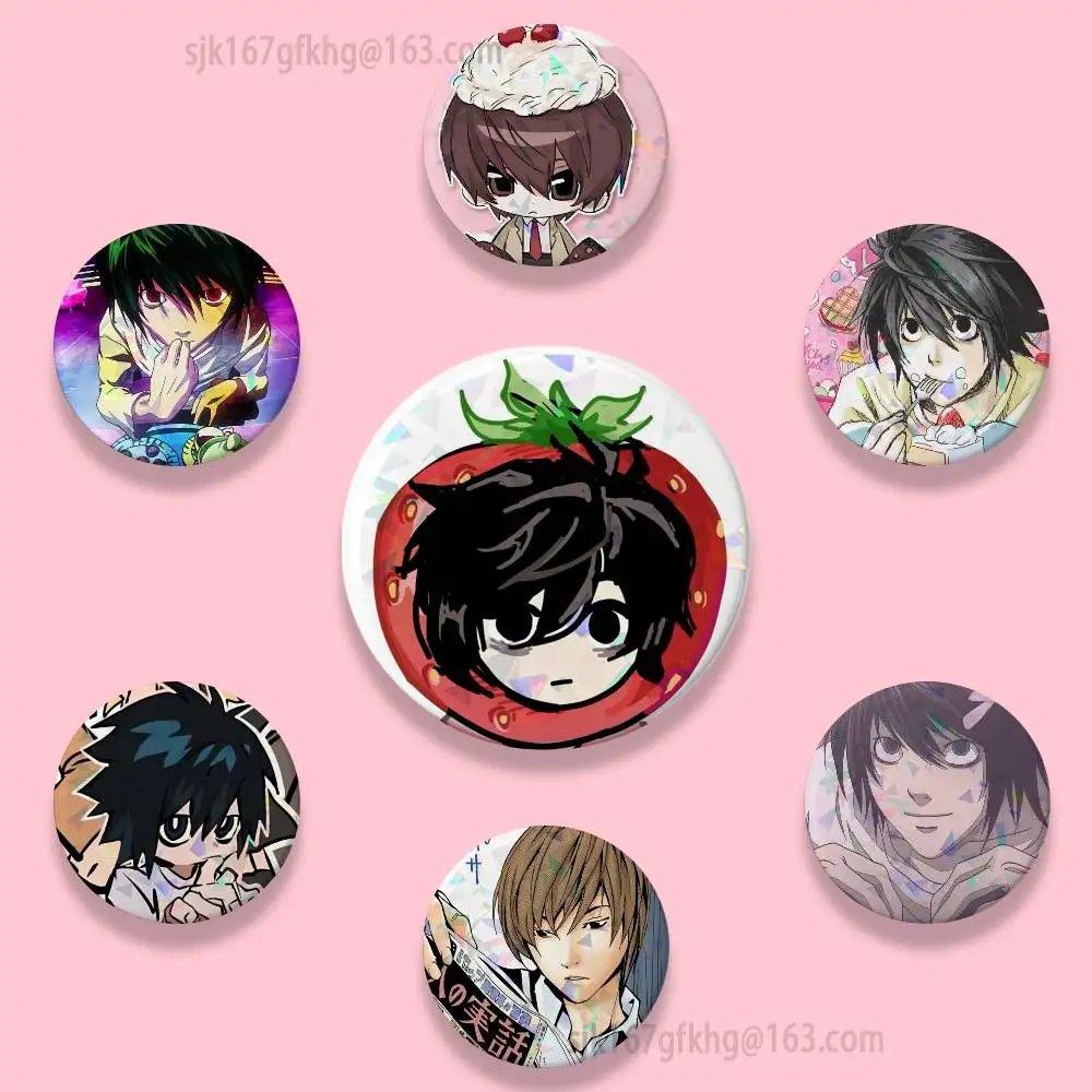 

Anime D-Death Note 58mm Icon Badge Handmade Tinplate Brooch for Backpack Clothes Chest Ornament Gifts