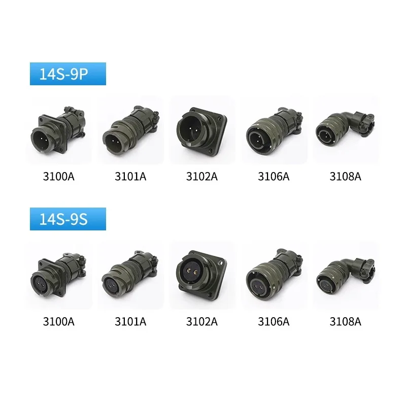 VG95234 14S 14S-9P 14S-9S 3100A 3101A 3102A 3106A 3108A 14-9S 14-9P Series Snap Servo Motor Aviation Plug Socket Waterproof
