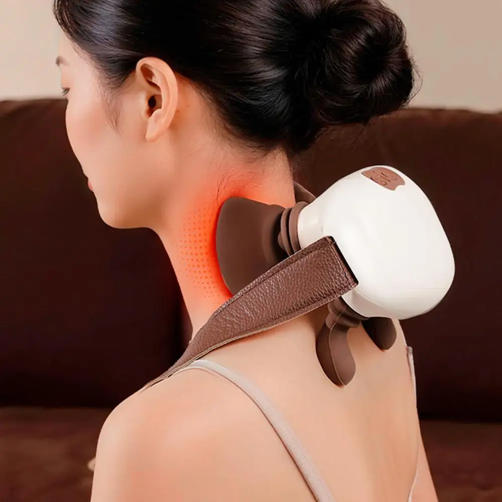 

Wireless Electric Deep Tissue Neck and Shoulder Massager Kneading Relax MassagerPillow Spine Muscles Cervical Body B6G1