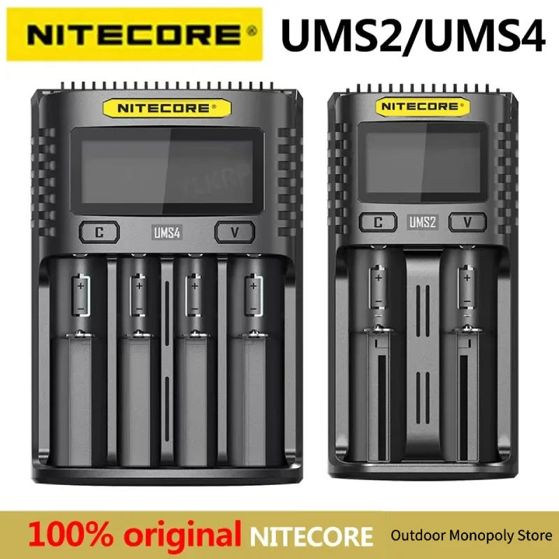 nitecore carregador ums2 ums4 bateria de litio carregador usb carregador inteligente bateria carregamento rapido emparelhado com bateria 01