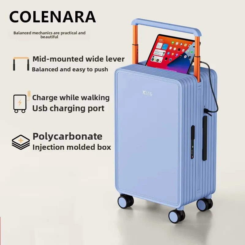 

COLENARA Carry-on Travel Luggage 20"24 Inch Boarding Case Trolley Case 26" Password Box Women's with Wheel Rolling Suitcase