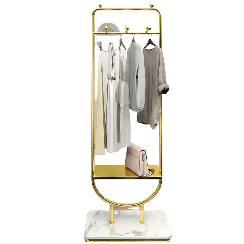 Newly Design Clothes Floor Bedroom Household Bag Hanger Iron Art Simple Coat Rack