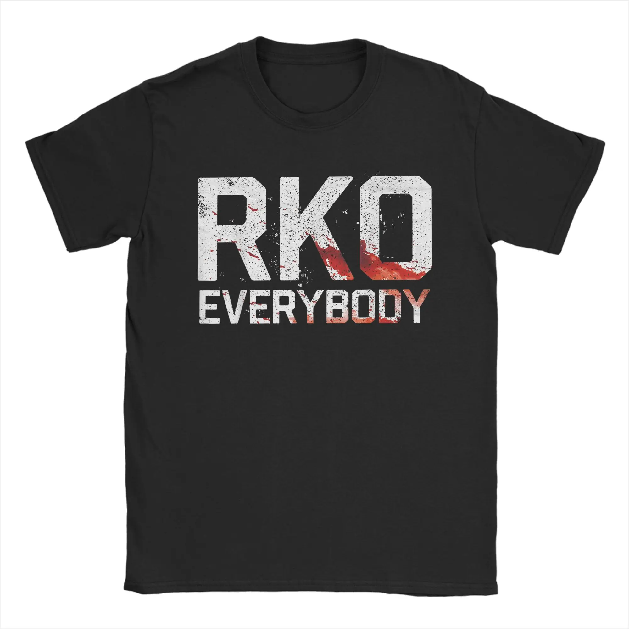 Men Randy RKO Everybody Blood T Shirt Wrestling Fighting 100% Cotton Clothes Vintage Short Sleeve Crewneck Tee Shirt T-Shirts