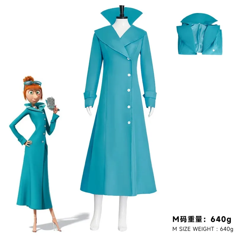 Lucy Wilde Cosplay Costume Blue Long Jacket Animated Movies Lucy's Overcoat Wome Halloween Partyn's Trench Coat For Woman Adult
