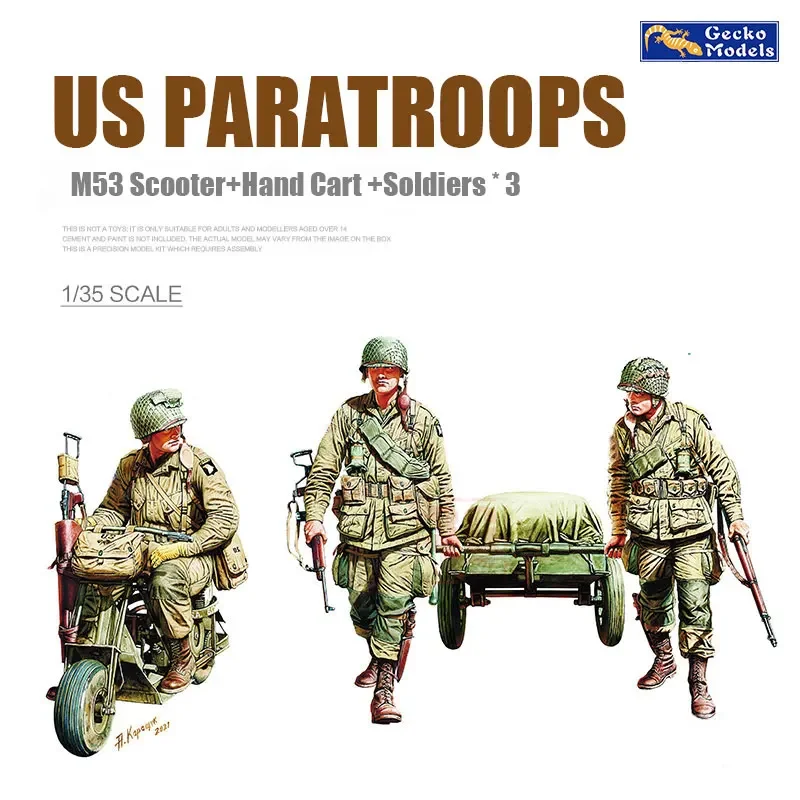 Gecko model 35GM0041 M53 Paratrooper Motorcycle & Tractor & Paratrooper Set 1/35