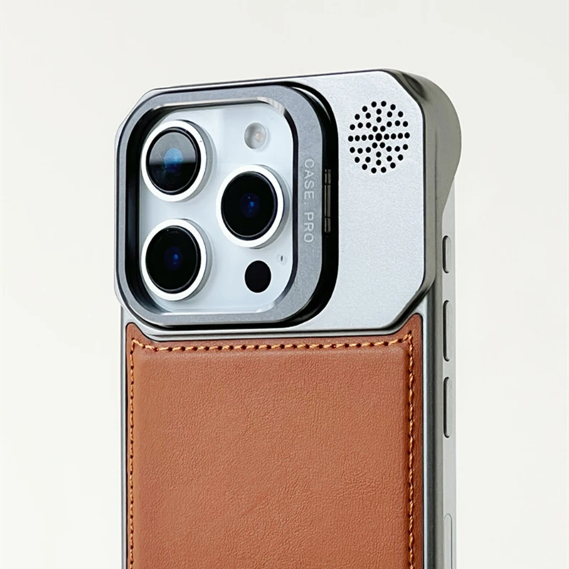 MagSafe Phone Case for iPhone Magnetic Wireless Charging PU Leather Cover Borderless Lens Kickstand 17 16Pro Max 15 14 Pro 13 12