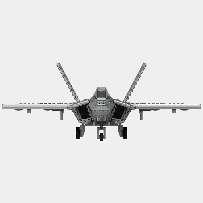 Bloques de construcción Moc de la serie militar, escala 1:35, modelo F-22 Raptor, tecnología, bloques de avión, montaje DIY, juguete de combate para