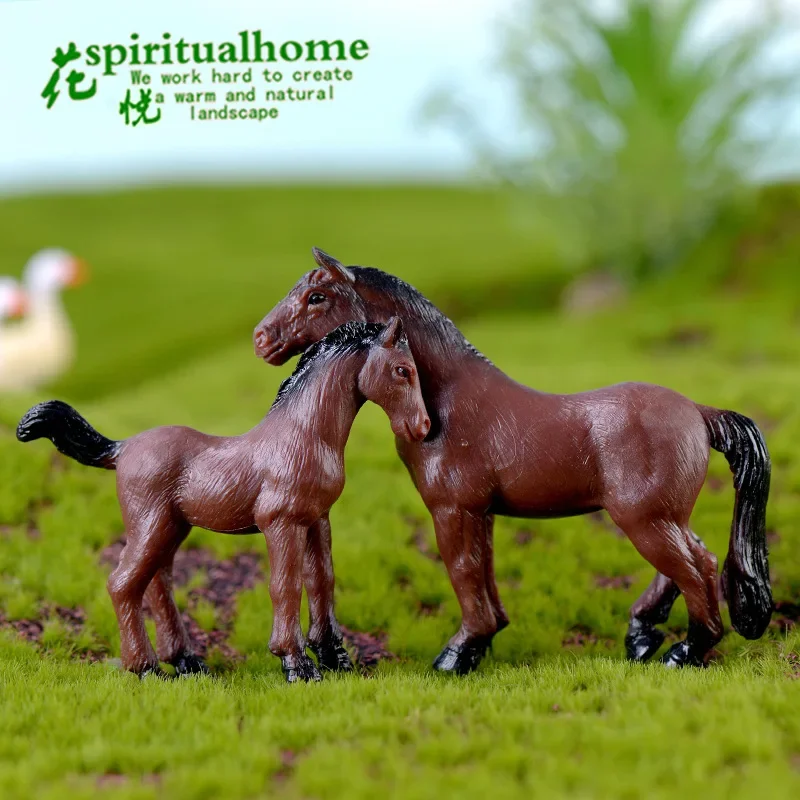 Figuritas en miniatura de animales de granja, decoración moderna para el hogar, PVC, regalo artesanal, paisaje, Animal de plástico, granja, caballo,