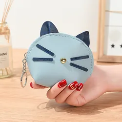 Neue Frauen niedliche Katze Geldbörse Mode Cartoon kleine Pu Leder Reiß verschluss weibliche Münzen Geld Kreditkarte Schlüssel halter Reiß verschluss Brieftasche