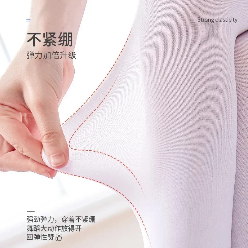 белые Colletto Saorтки Bambini Ragazze Collant per danza classica Bambini Leggings in nylon per adulti Ginnastica Danza Collant per balletto 90D 3 paia