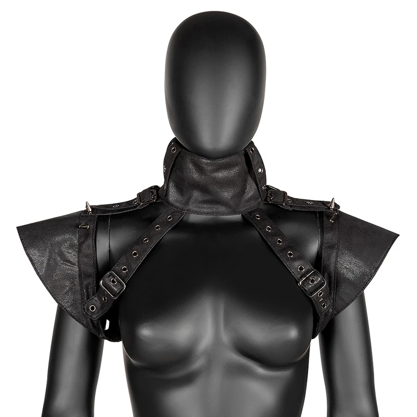 Medieval Shoulder Pad Neck Protection Steampunk Vintage Knight Pauldrons Scarf Leather Halloween Costume Buckles Western Vest