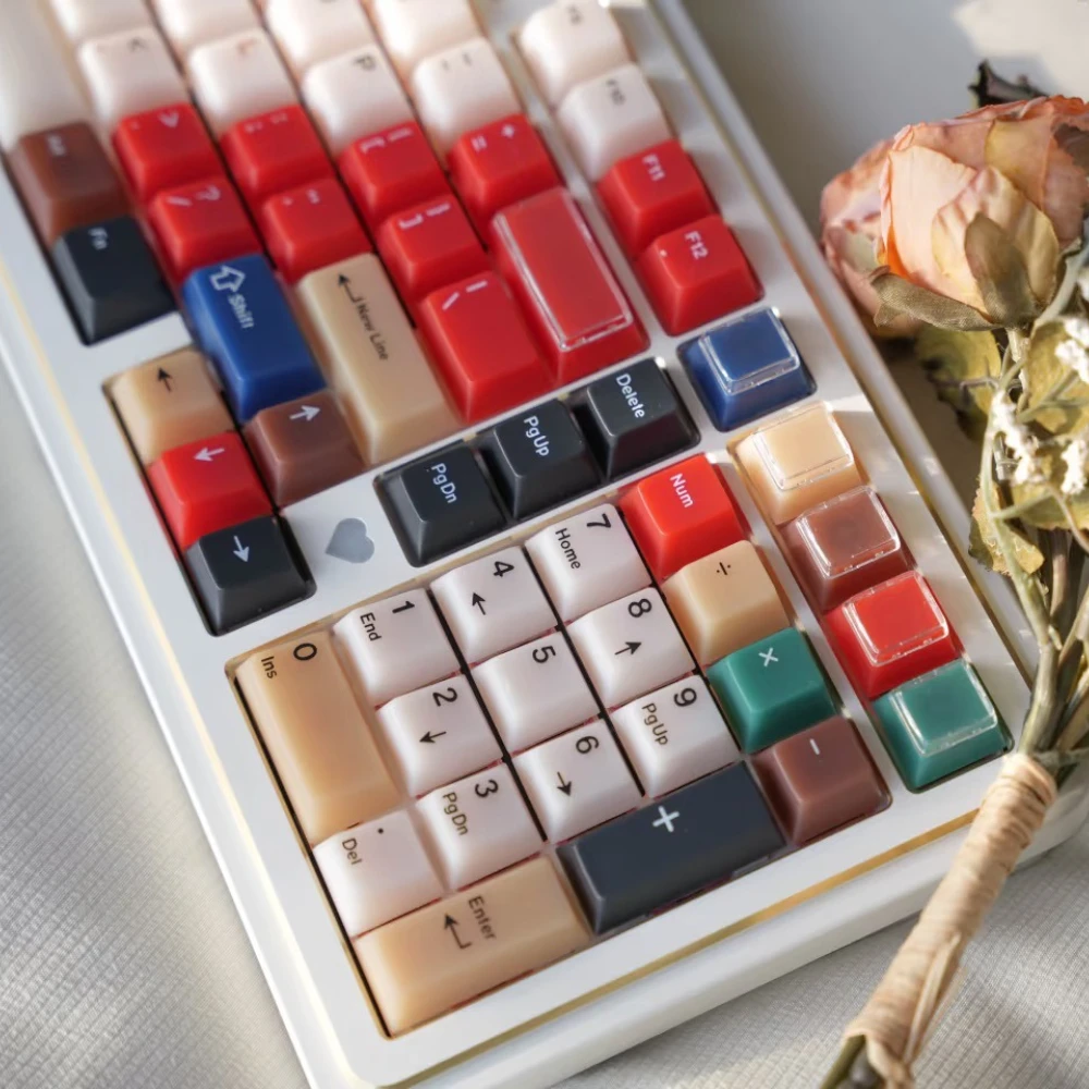 Mixed Lights Theme Keycap Set 187key PC Custom Jade Translucent Keyboard Cap Cherry Profile KeyCap für mechanische Tastaturkappe