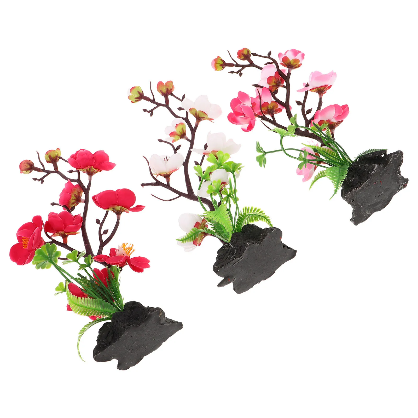 

3pcs Japanese Sushi Plate Decorations Artificial Plum Blossom Flowers For Sashimi Serving Tray Table Centerpiece Dish Decor