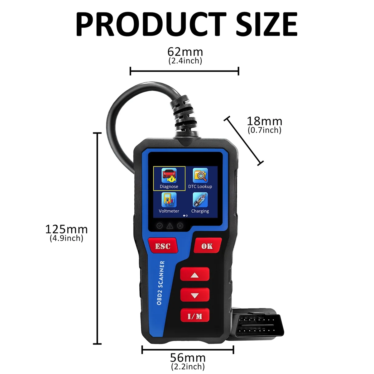 

AT300 Car OBD2 Scanner Diagnostic Tool Code Reader Engine Cranking Charging Test for OBDII Vehicles Since 1996