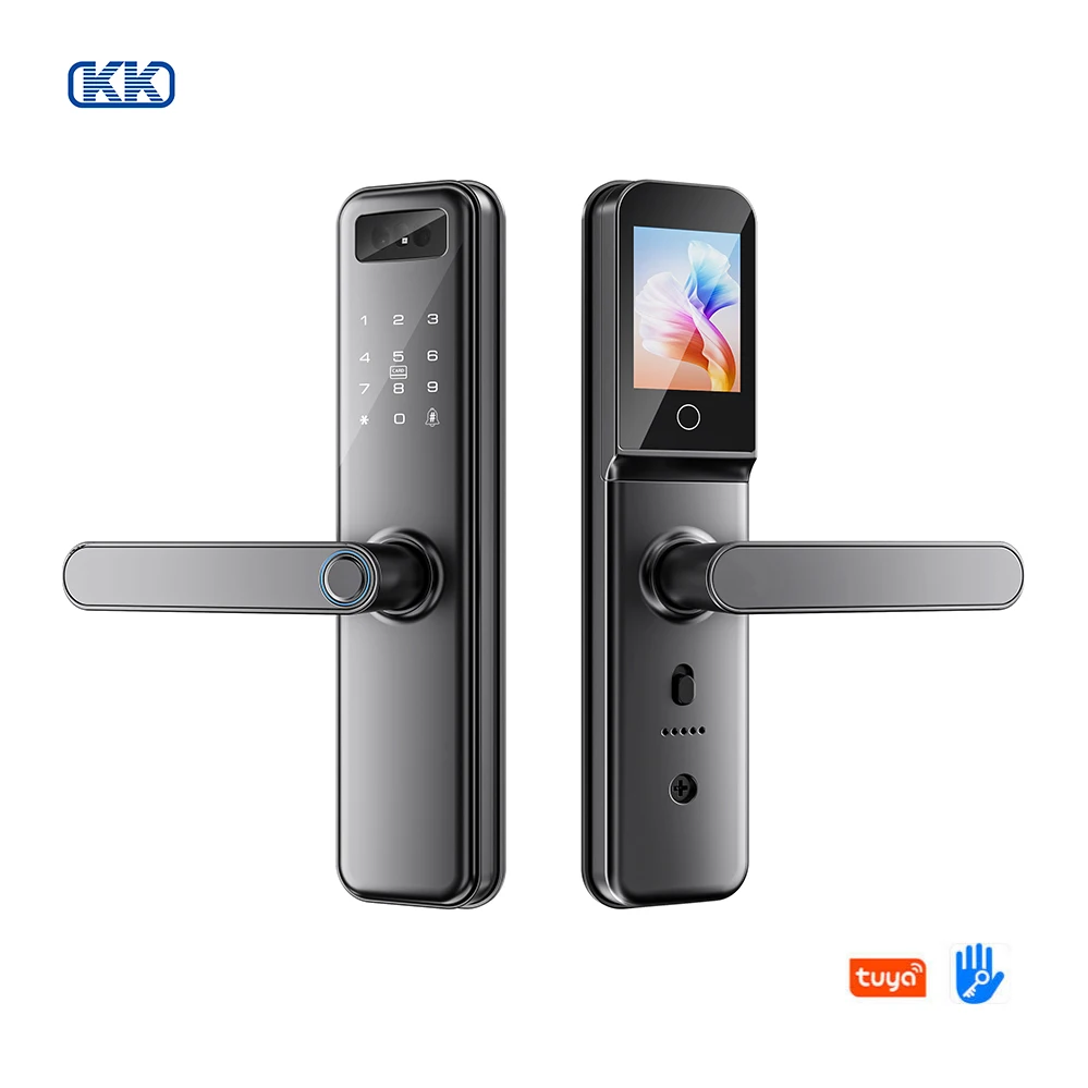 Smart Door Lock Aluminum Alloy WiFi 3D Face Recognition TuyaAPP Remote Unlocking Touch Biometric Fingerprint Password Cloud