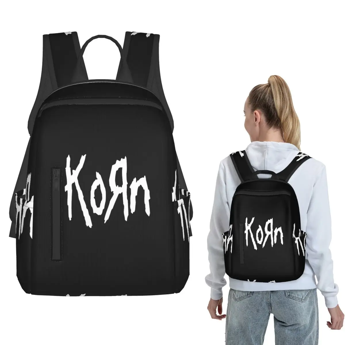 Music Rock Korn Band Backpack Daypack Boys Girls BookBag School Bag Shoulder Bags for Men Women