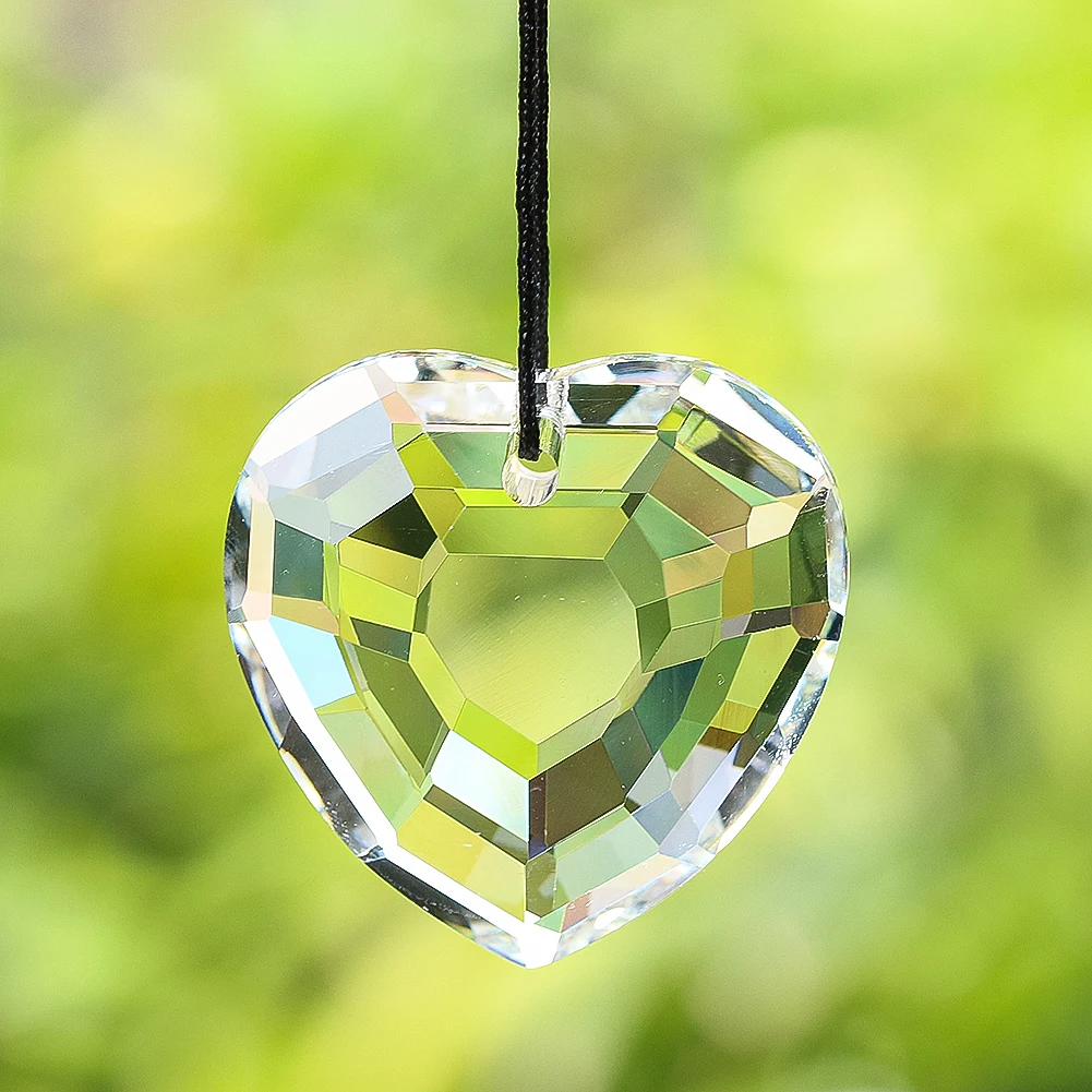 

45mm Crystal Heart Prisms Suncatcher Rainbow Maker Chandelier Lamp Window Hanging Pendant DIY Home Wedding Decor Ornament