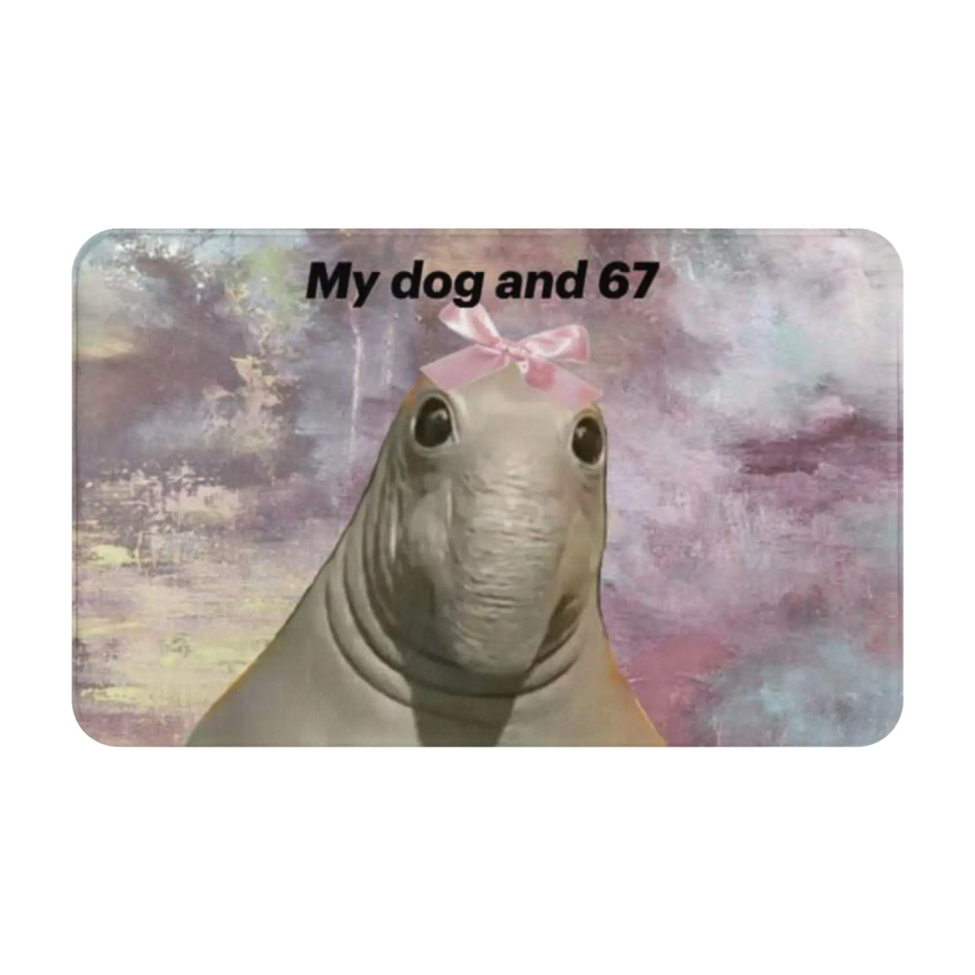 Surreal Fat Creature Funny Portrait Non-slip Doormat Bedroom Mat  Outdoor PatternHomeDecor