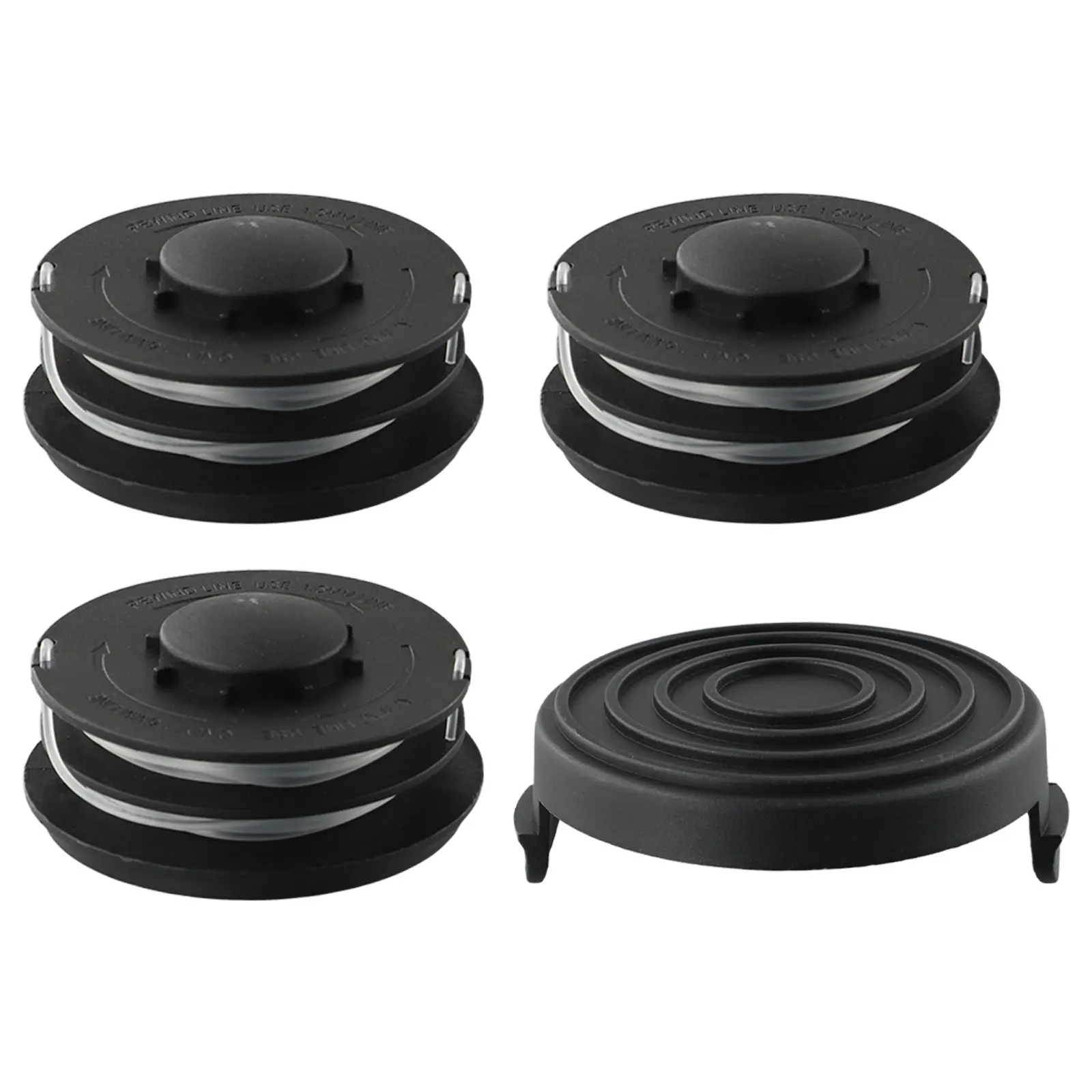 Set di 4 teste di bobina per rifinitore per Einhell GC-ET 4530 3405685 Kit di bobine di corda di paglia bobine per tosaerba da giardino coperchio