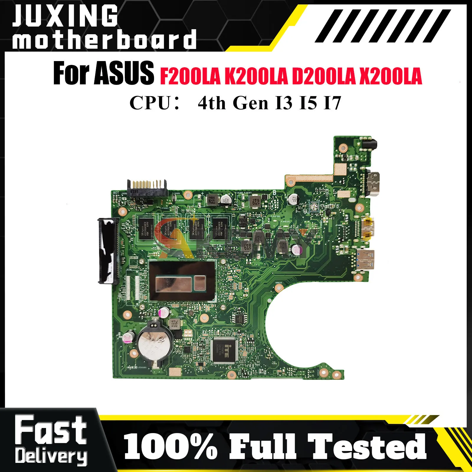 

X200LA Laptop Motherboard For ASUS VivoBook X200LA X200L D200LA F200LA K200LA Notebook Mainboard With I3 I5 I7 CPU 100% tests OK