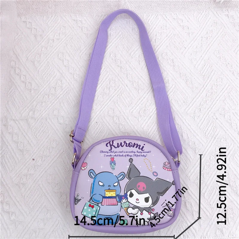 Adorable Licensed Anime Pattern Dome Bag  Kawaii Coin Purse Crossbody Style  Secure Zipper Perfect Girls Gift with Series Desing