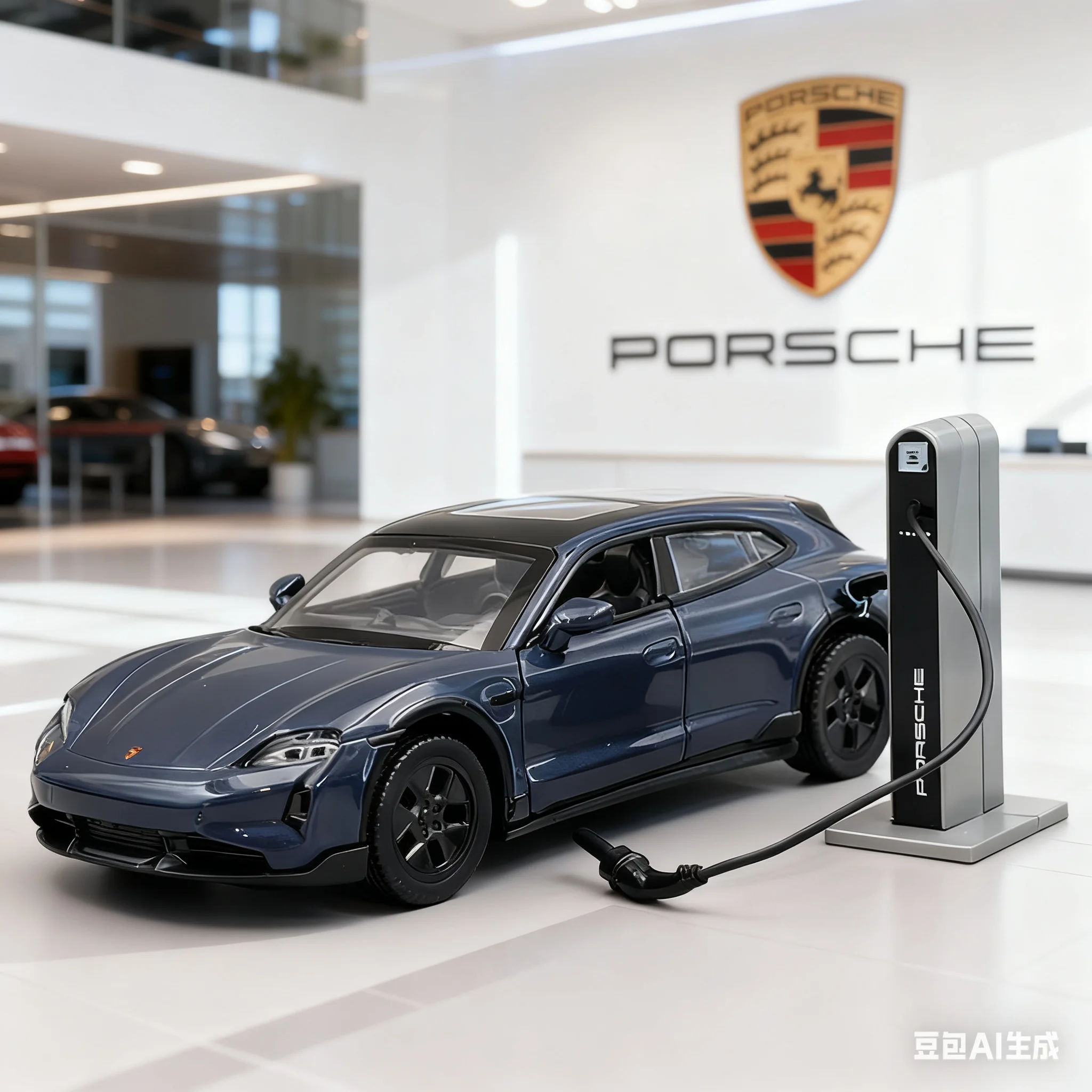 1:36 Porsche Taycan Turbo S Cross Turismo Alloy Car Model Sound and Light Pull Back Children's Toy Collectibles Birthday gift