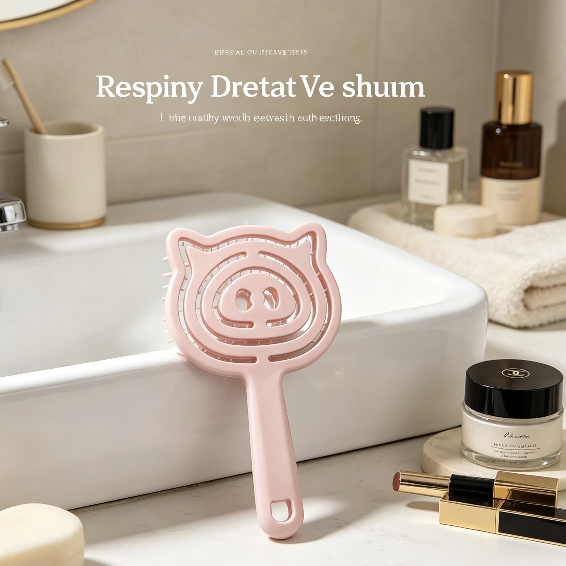 A pig-shaped hair comb suitable for long straight hair, large wavy curls, and woolen waves.