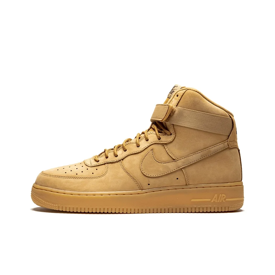 Nike Air Force 1 Skateboard Shoes Unisex High Top Wheat/Yellow 882096-200