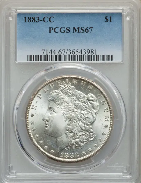 1883-CC USA Morgan Dollar Coin Rating Coins Sealed in Box,High Quality Collectibles Graded Coins Holder PCGS MS67