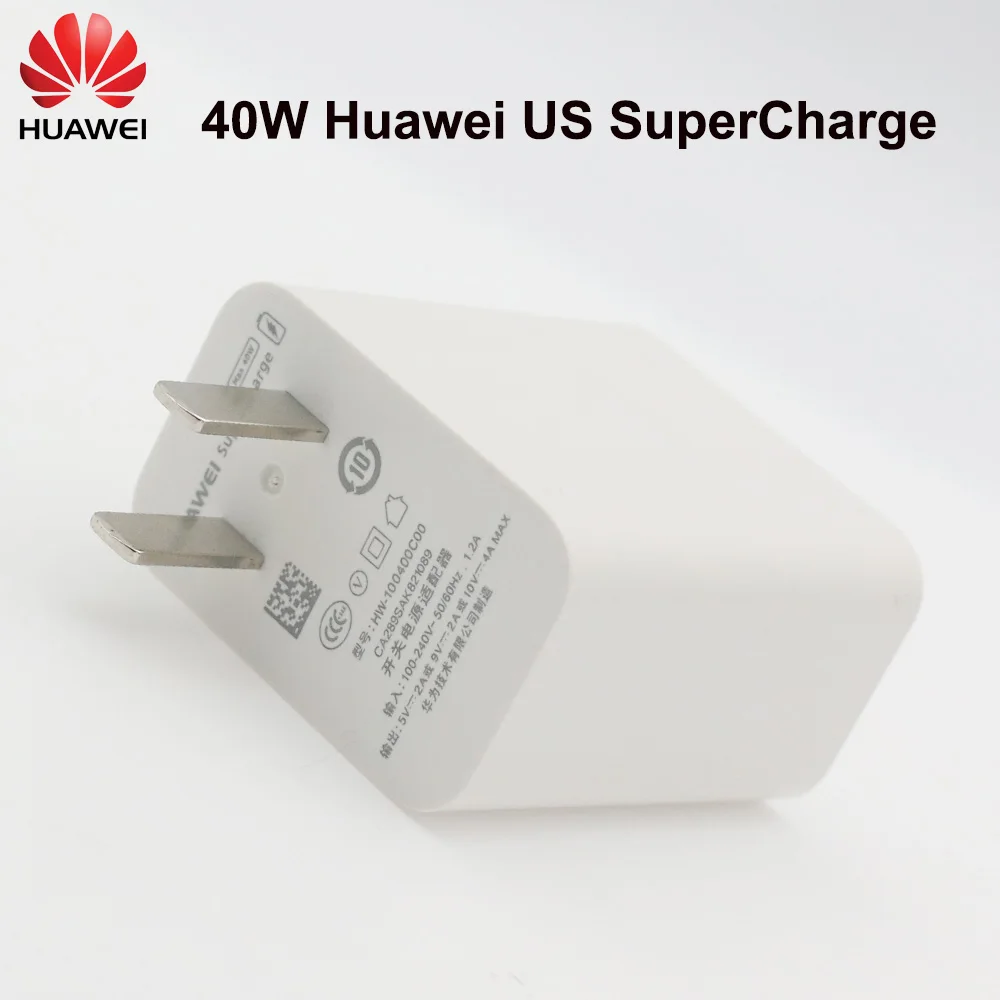 Original Huawei Max 40W Fast Charger 10V 4A Super Charge 5A USB Type C Cable for Nova 5 6 T Mate 30 40 50 Pro P 20 30 40 50 Pro