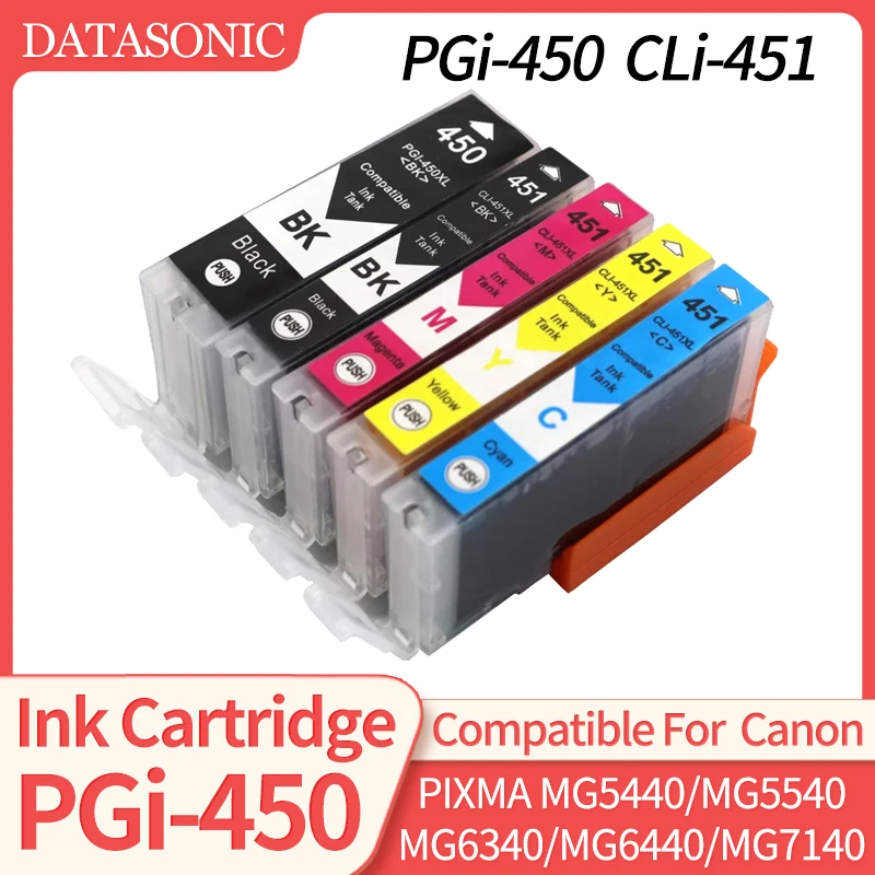 1/2/3/4set PGI-450 CLI-451 Compatible Ink Cartridge 450 451 For Canon PIXMA MG5440 MG5540 MG6340 MG6440 MG7140 Ip7240 MX924 Ink