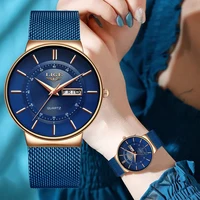 Reloj de pulsera LIGE de cuarzo y acero inoxidable para mujer, estilo Retro, gran movimiento japonés, reloj resistente al agua a la moda de calidad para mujer