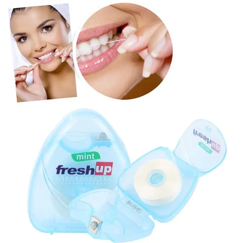 

50m Mint Flash Up Dental Floss Peppermint Flavor Interdental Brush Toothpicks Floss Teeth Clean Oral Hygiene Teeth Cleaning